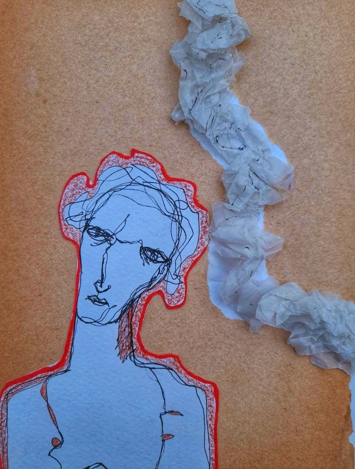 Mujer con la nariz rota